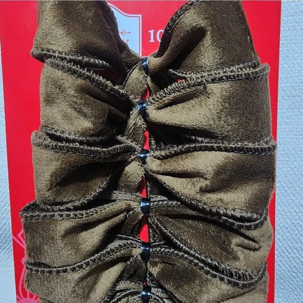 Lot of 3 Holiday Time Velvet Decorative Christmas Brown Bows
